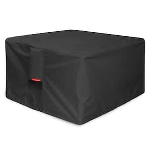 50 in. W x 50 in. D x 24 in. H Waterproof 600D Heavy Duty Square Patio Fire Pit Table Cover, Black