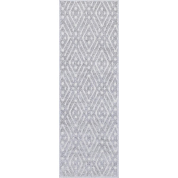 Sabrina Soto Gray 2 ft. x 6 ft. Ella Indoor/Outdoor Runner Rug