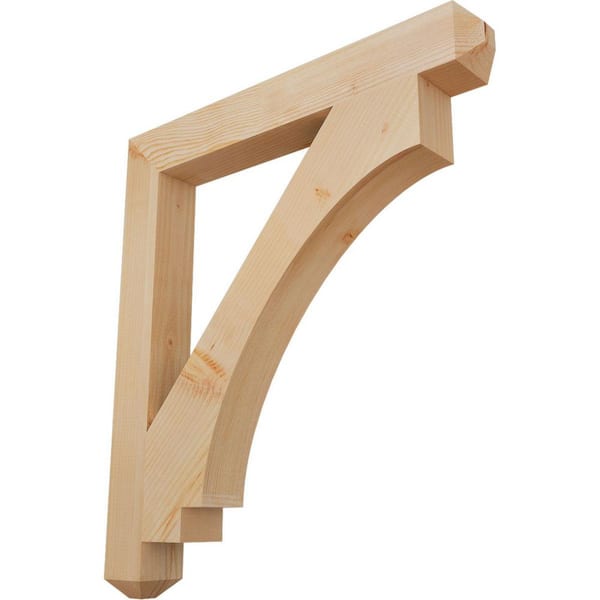 Ekena Millwork 3.5 in. x 36 in. x 32 in. Douglas Fir Imperial Craftsman Smooth Bracket
