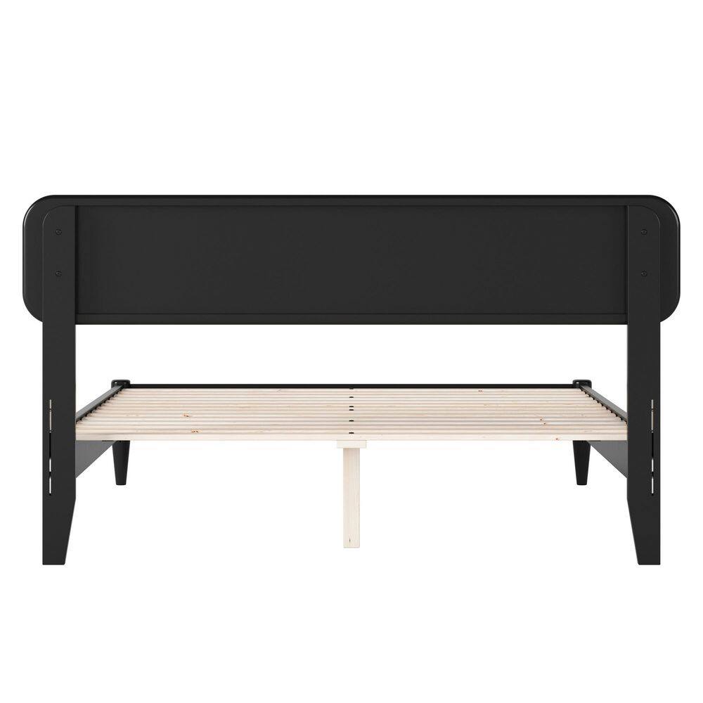 Florence Light Toffee Natural Bronze Solid Wood Frame King Low Profile Platform Bed - thumbnail 8
