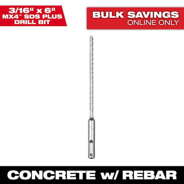 3/16 in. x 6 in. 4-Cutter SDS-PLUS Carbide Drill Bit