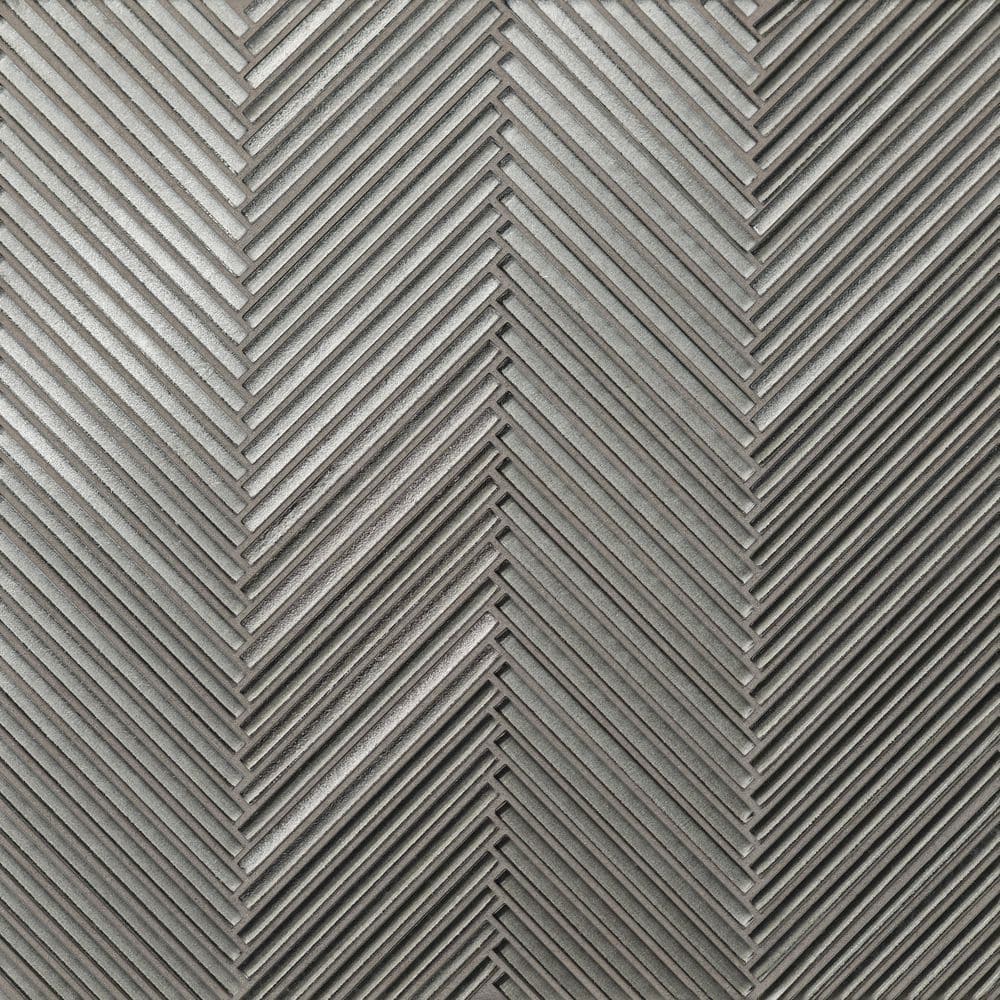 Tile Sample-Kaikos 4 in. x 5 in. Skinny Chevron Glass Mosaic in Gray price history on PriceWatchPro