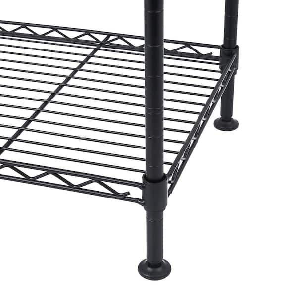 Txxplv 4 Tier Storage Shelves Wire Shelving Rack Unit, Adjustable Metal  Rack for Storage Kitchen Laundry Storage Rack (Black)