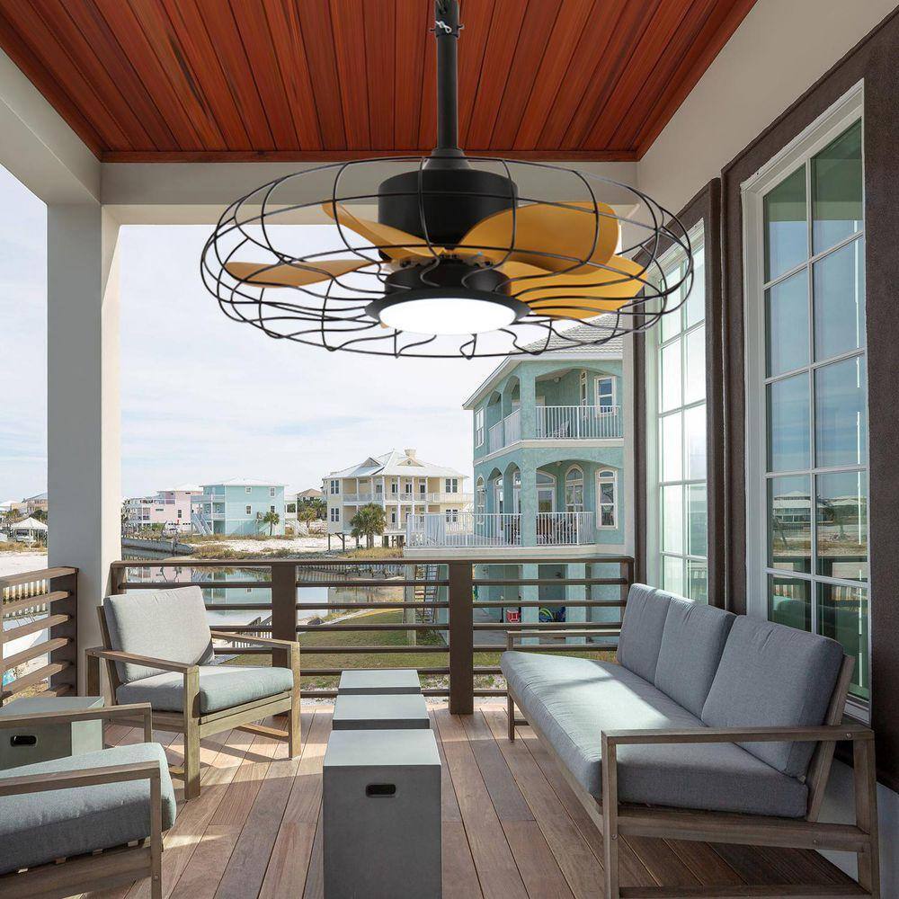 23 in. Outdoor Black Housing Ceiling Fan with Light, Hook Mount, Modern Style, Waterproof price history on PriceWatchPro