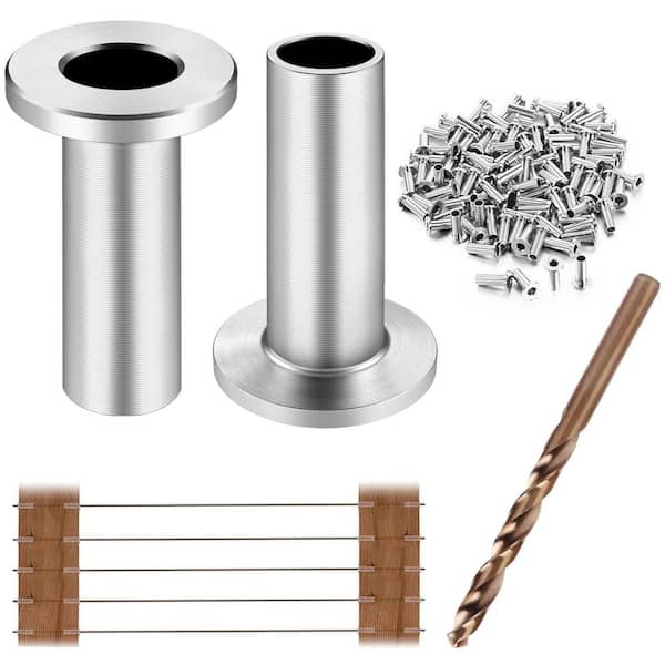 Stainless Steel Protector Sleeves for 1/8 5/32 3/16 Wire Rope Cable Railing with Drill Bit 120-Pack