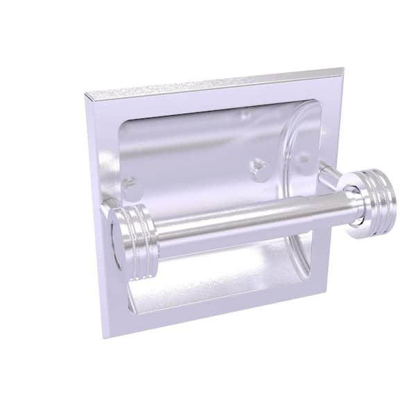 Continental Collection Recessed Toilet Tissue Holder in Satin Chrome with Dotted Accents