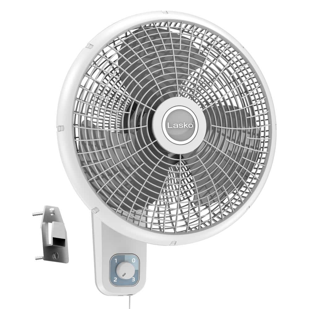 Lasko 16 in. 3Speed Oscillating White WallMount Fan eXtremes