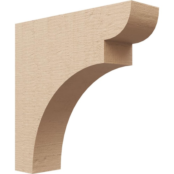 Ekena Millwork 4 in. x 16 in. x 16 in. Thin Yorktown Rough Cedar Woodgrain TimberThane Corbel, Primed Tan