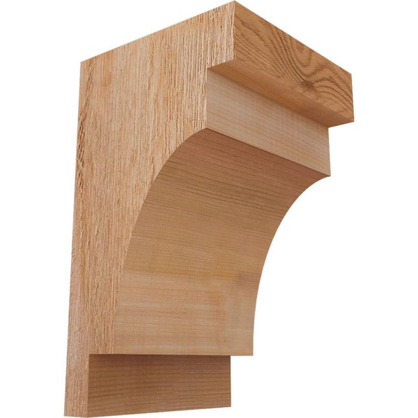 Ekena Millwork 6 in. x 6 in. x 10 in. Western Red Cedar Mediterranean Rough Sawn Corbel