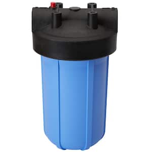 Whole Home 10 in. Heavy-Duty Water Filtration System with Pressure Relief in Black/Blue