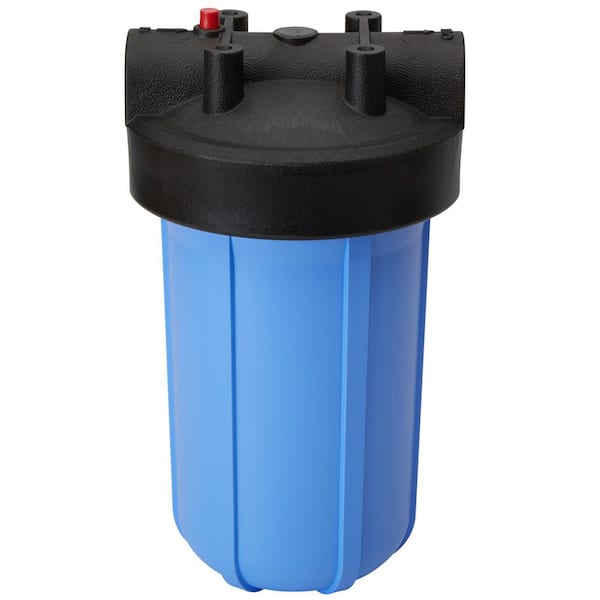 OmniFilter Whole Home 10 in. Heavy-Duty Water Filtration System with Pressure Relief in Black/Blue