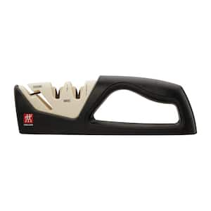 Sharpener Course and Fine-Grit Ceramic Manual 2-stage Pull-Through Knife Sharpener with Shear Sharpener