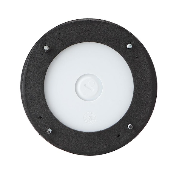Commercial Electric - 4 in. Round Blank Non-Metallic Weatherproof Cover, White