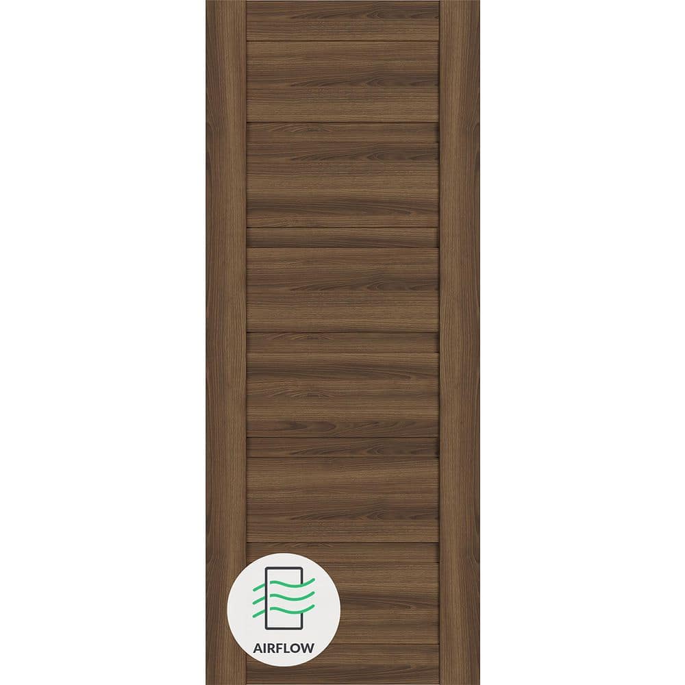Louver N 18 in. х 80 in. No Bore Pecan Nutwood Solid Composite Core Wood Interior Door Slab price history on PriceWatchPro