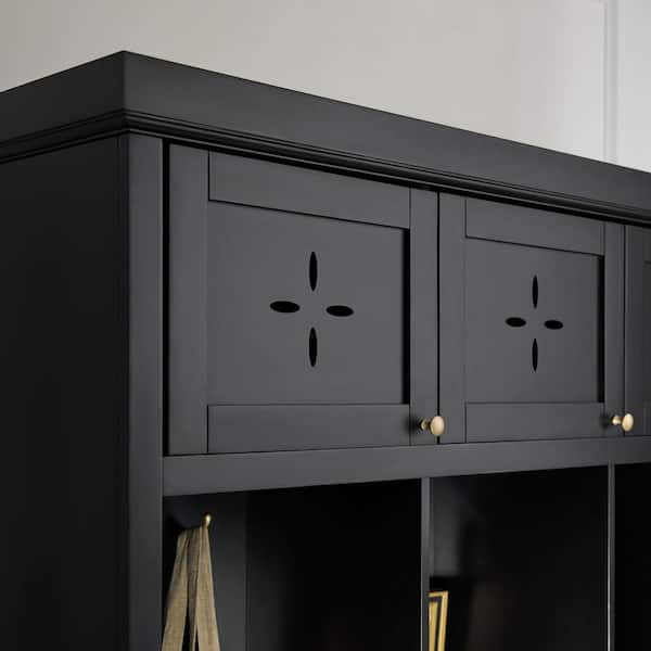 Home Decorators Collection - Dashby Black Hall Tree with Storage (54.5" W x 78.1" H)