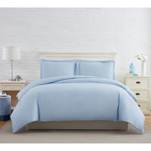 Southshore Fine Linens 300 TC 2-Piece Blue Twin/Twin XL 100% Cotton Sateen Duvet Cover Set