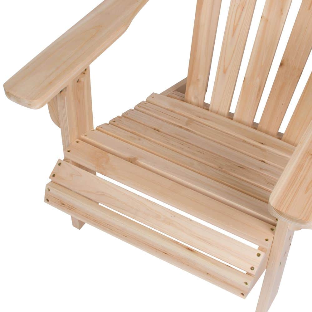 Natural Cedar Wood Adirondack Chair with Wide Arms