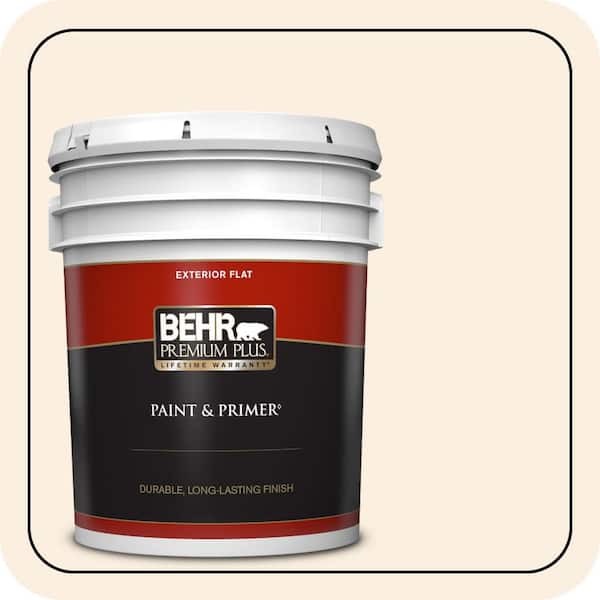 BEHR PREMIUM PLUS 5 gal. #PWN-24 Soft Gossamer Flat Exterior Paint & Primer