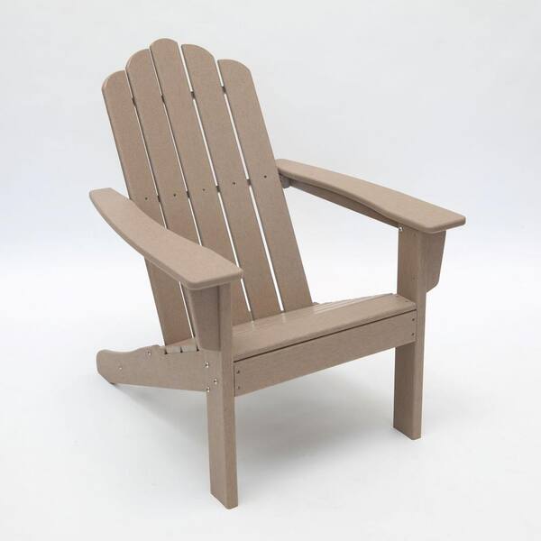 LuXeo Marina Weather Wood Patio Plastic Adirondack Chair and Table Set (3-Piece)