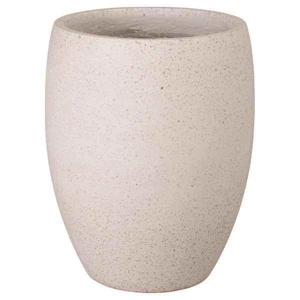 Emissary 22 in. L x 27 in. H Yellow Terrazzo Round Planter