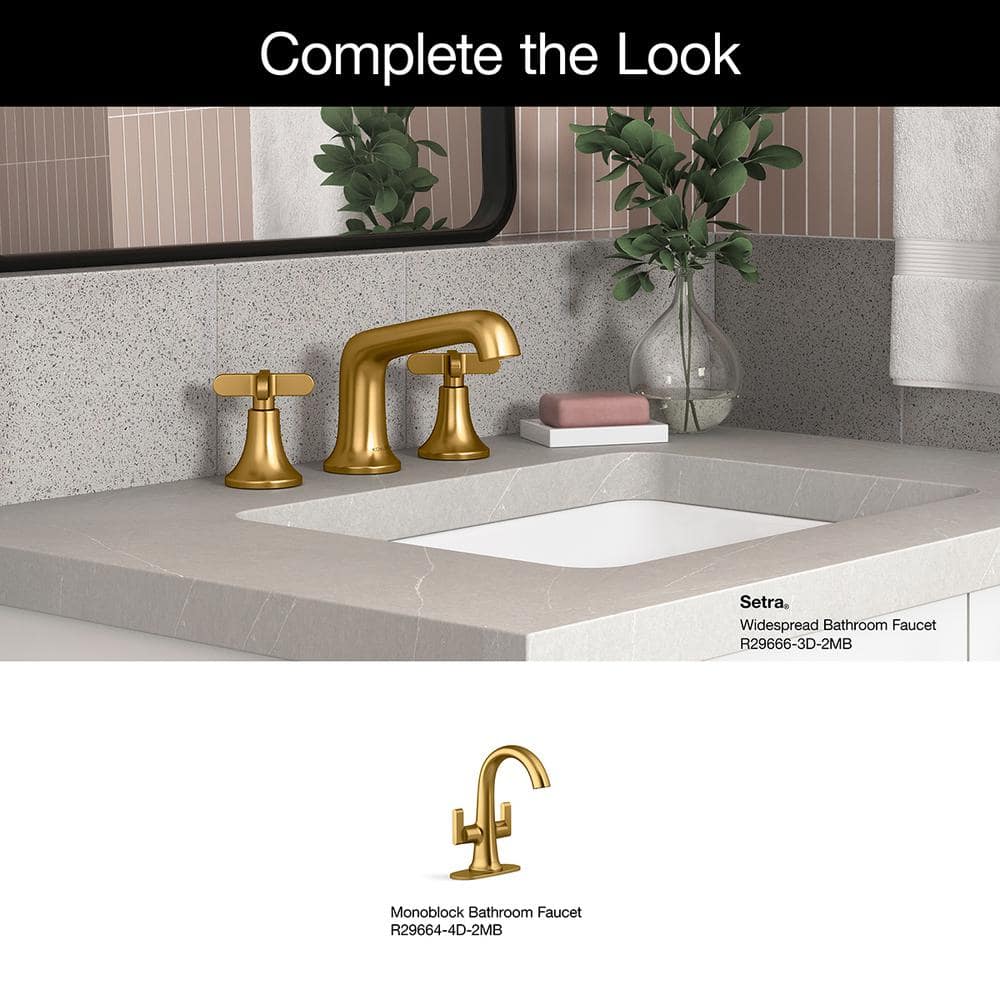 Vibrant Moderne Brushed Brass Widespread Bathroom Faucet