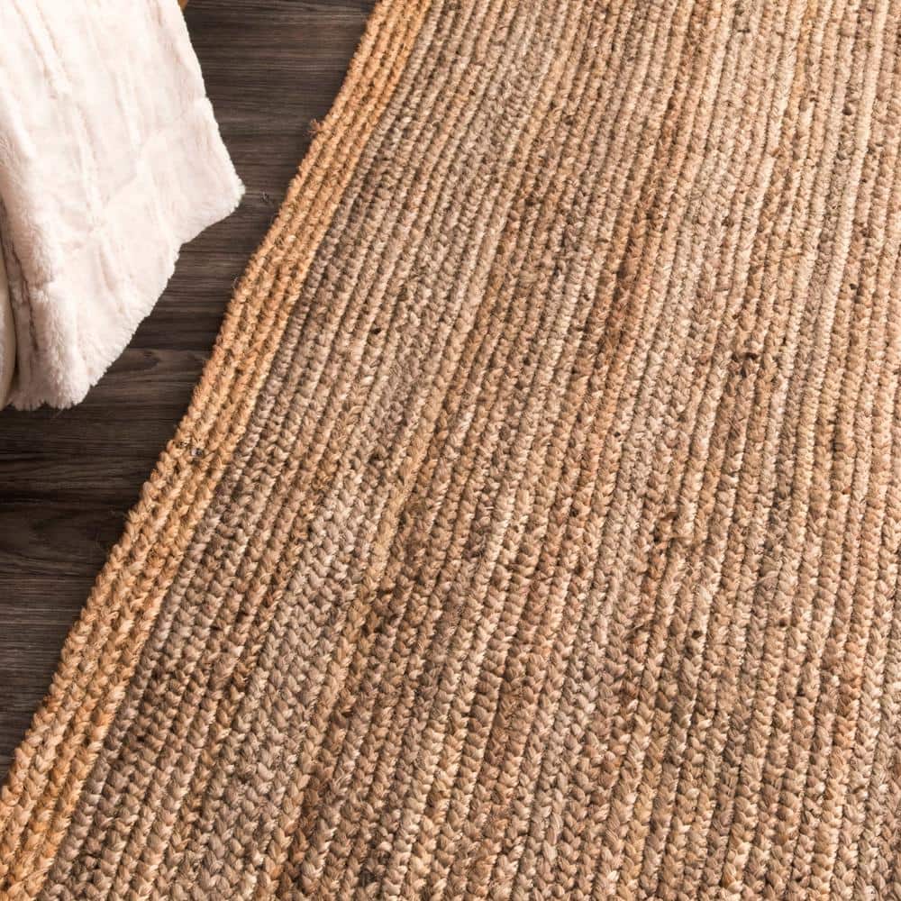 Braided Gray Jute 6' x 9' Handmade Rectangular Rug