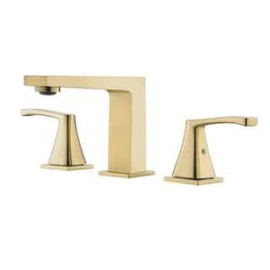 8 in. Widespread Double-Handle Bathroom Sink Faucet 3-Holes 304 Stainless Steel Vanity Basin Faucets in Brushed Gold