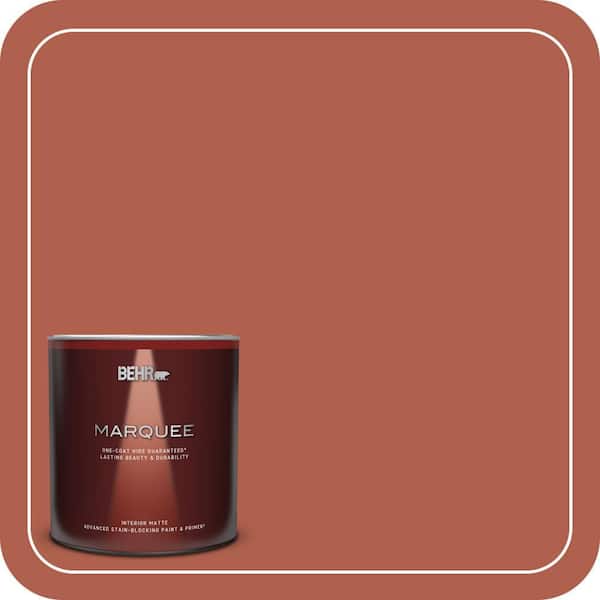 BEHR MARQUEE 1 qt. #BIC-46 Clay Red Matte Interior Paint & Primer