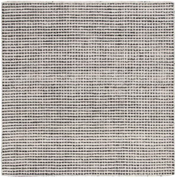 SAFAVIEH Abstract Black/Ivory 6 ft. x 6 ft. Striped Square Area Rug