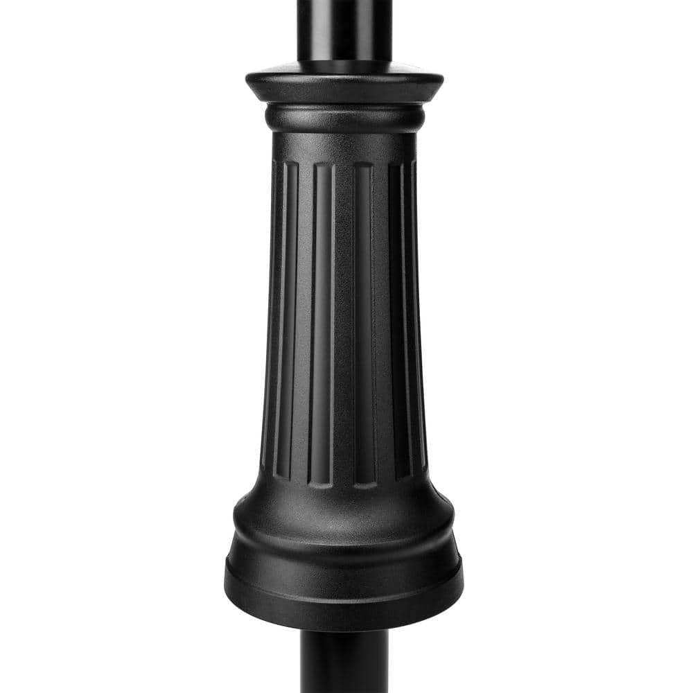 Elevado Black Galvanized Steel Decorative Mailbox Post