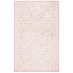 Metro Pink/Ivory 5 ft. x 8 ft. High-Low Floral Area Rug