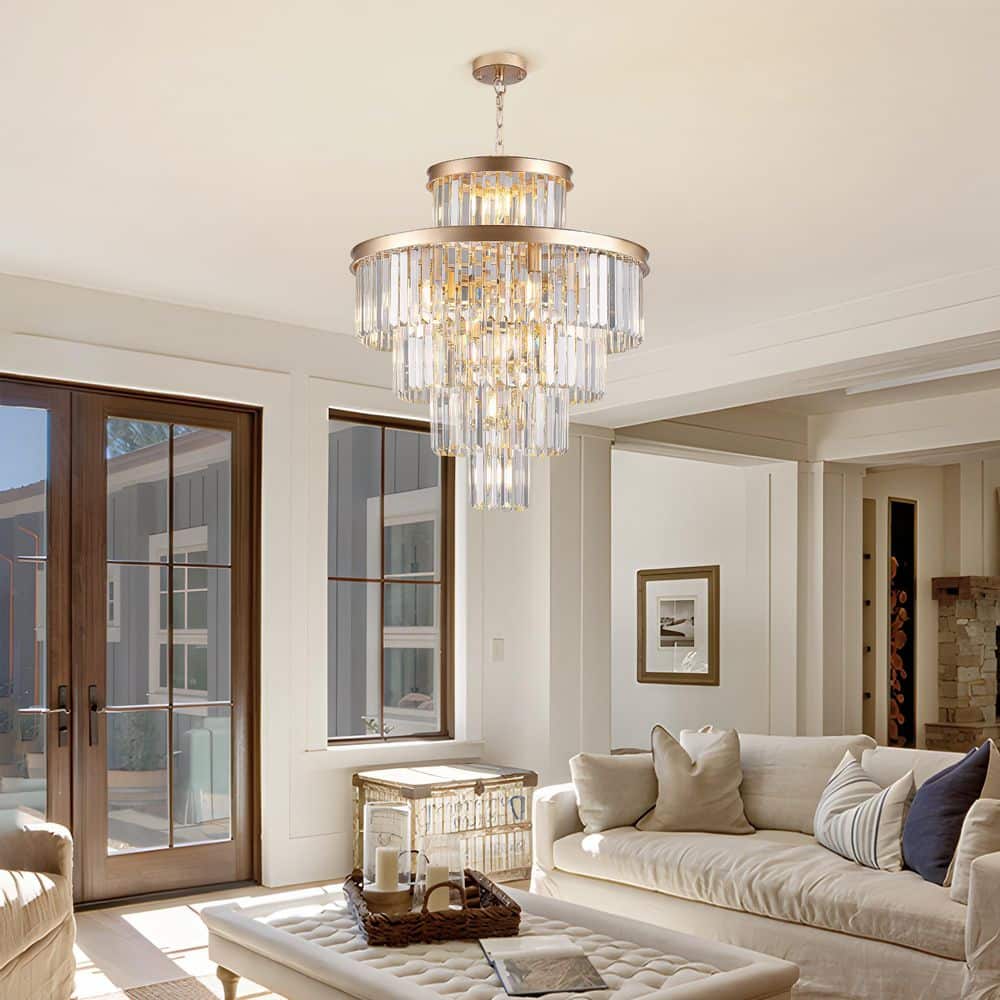24 in 5-Tier 12-light Luxury Gold Chandelier Large Ceiling Lighting for Living Room Dining Light Fixture Dining Kitchen price history on PriceWatchPro