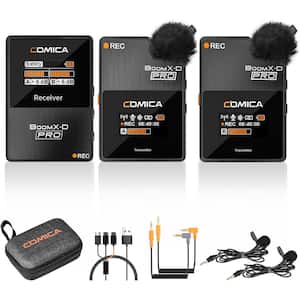 Wireless Lavalier Microphone 16GB Storage Safety Audio Track Noise Cancellation 328 ft. Range for iPhone Android (Black)