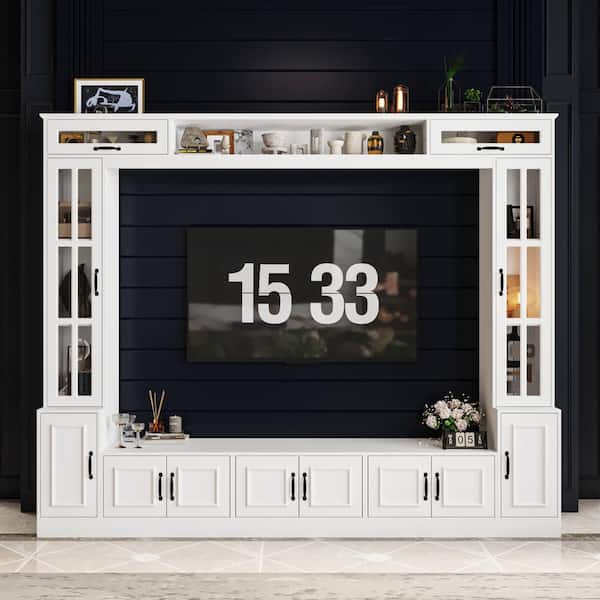 Glass entertainment center with tv mount sales