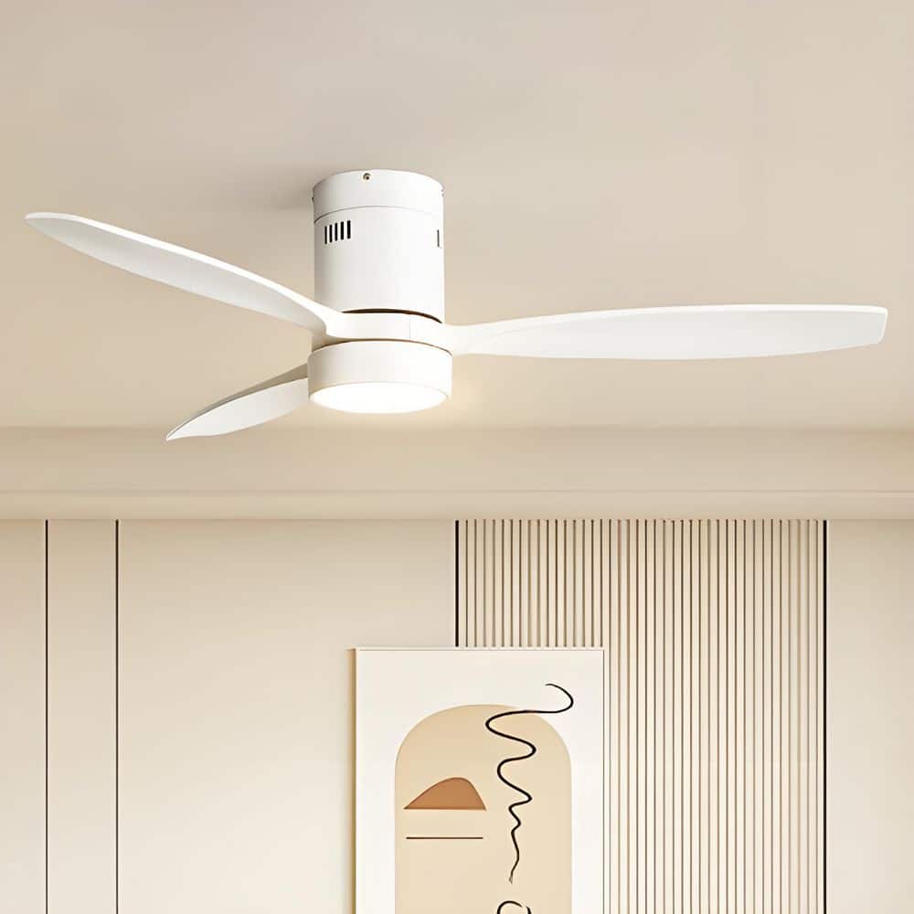 52 in. Indoor/Outdoor White Ceiling Fan Integrated LED with Light Kit and Remote Control price history on PriceWatchPro