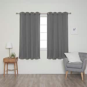 Dark Gray Solid Blackout Curtain - 52 in. W x 63 in. L (Set of 2)