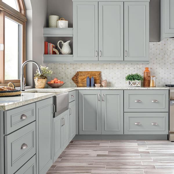 1 gal. #720E-2 Light French Gray Semi-Gloss Enamel Interior/Exterior Cabinet, Door & Trim Paint