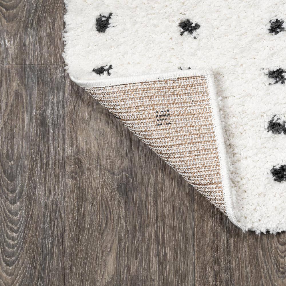 Reversible Black Geometric Shag Area Rug - Easy Care 5x8