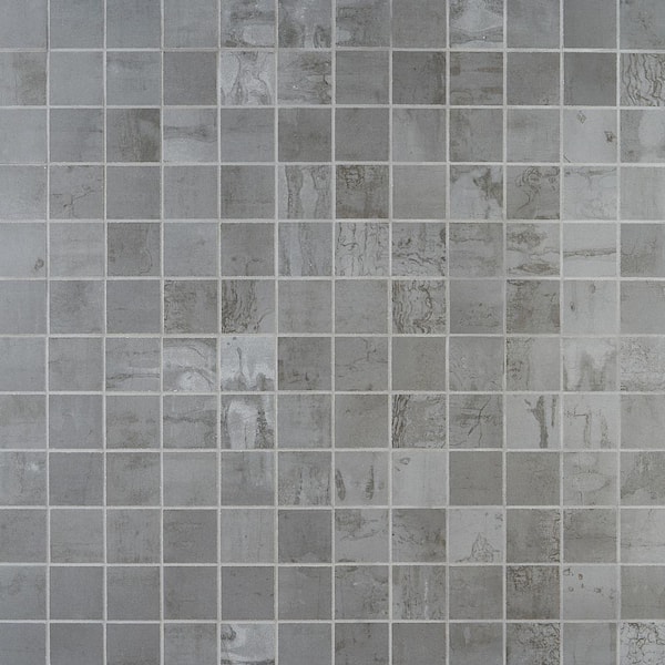 Ivy Hill Tile Angela Harris Metallic Light Gray 11.81 in. x 11.81 in. Matte Porcelain Floor and Wall Mosaic Tile (0.96 Sq. Ft. / Each)