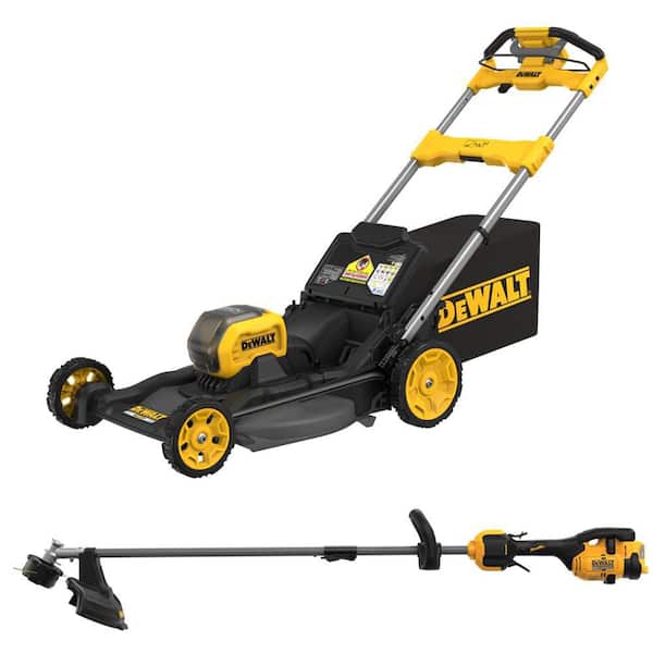 FLEXVOLT 1 x 60V MAX 21 in. Cordless Battery Powered Self Propelled Lawn Mower Kit and Trimmer with (2) 4.0 Ah Batteries