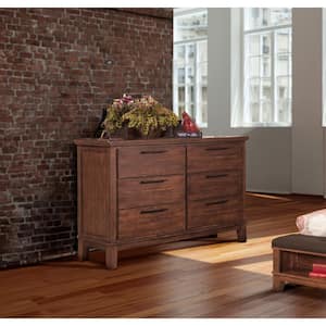 New Classic Furniture Cagney Chestnut 6-drawer 65 in. Dresser