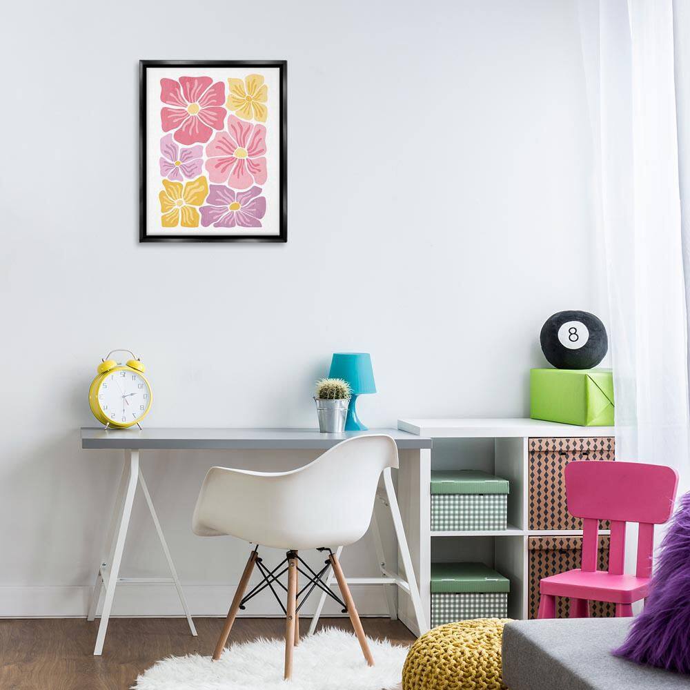 Pastel Hued Flower Blossoms by Kim Allen Black Floater Frame Nature Graphic Art Print 21 in. x 17 in. price history on PriceWatchPro