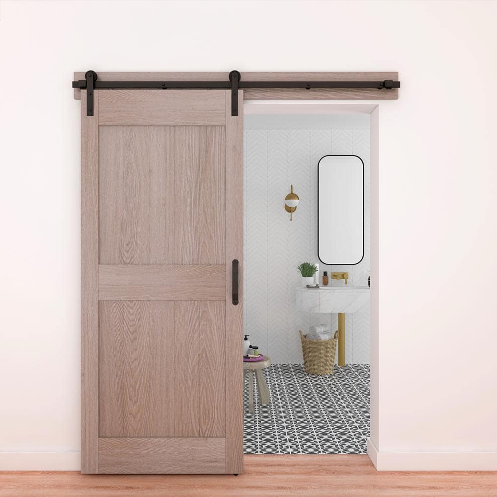 Matte Black 72-Inch Barn Door Hanger Kit with Screws
