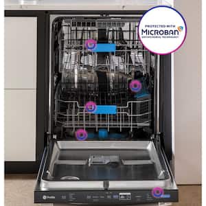 Profile 24 in. Built-In Top Control Dishwasher in Black Stainless with Stainless Tub, UltraFresh, 39 dBA