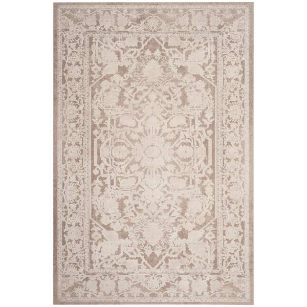 SAFAVIEH Reflection Beige/Cream 8 ft. x 10 ft. Border Floral Area Rug