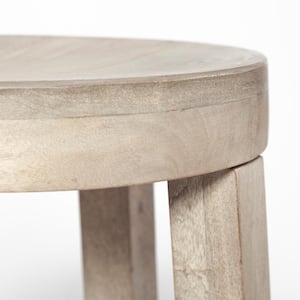 30 in. H Brahma Natural Blonde Polished Wood Stool