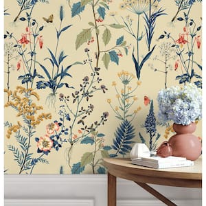 Berkshire Meadow Floral Parchment Vinyl Peel and Stick Wallpaper Roll ( Covers 30.75 sq. ft. )