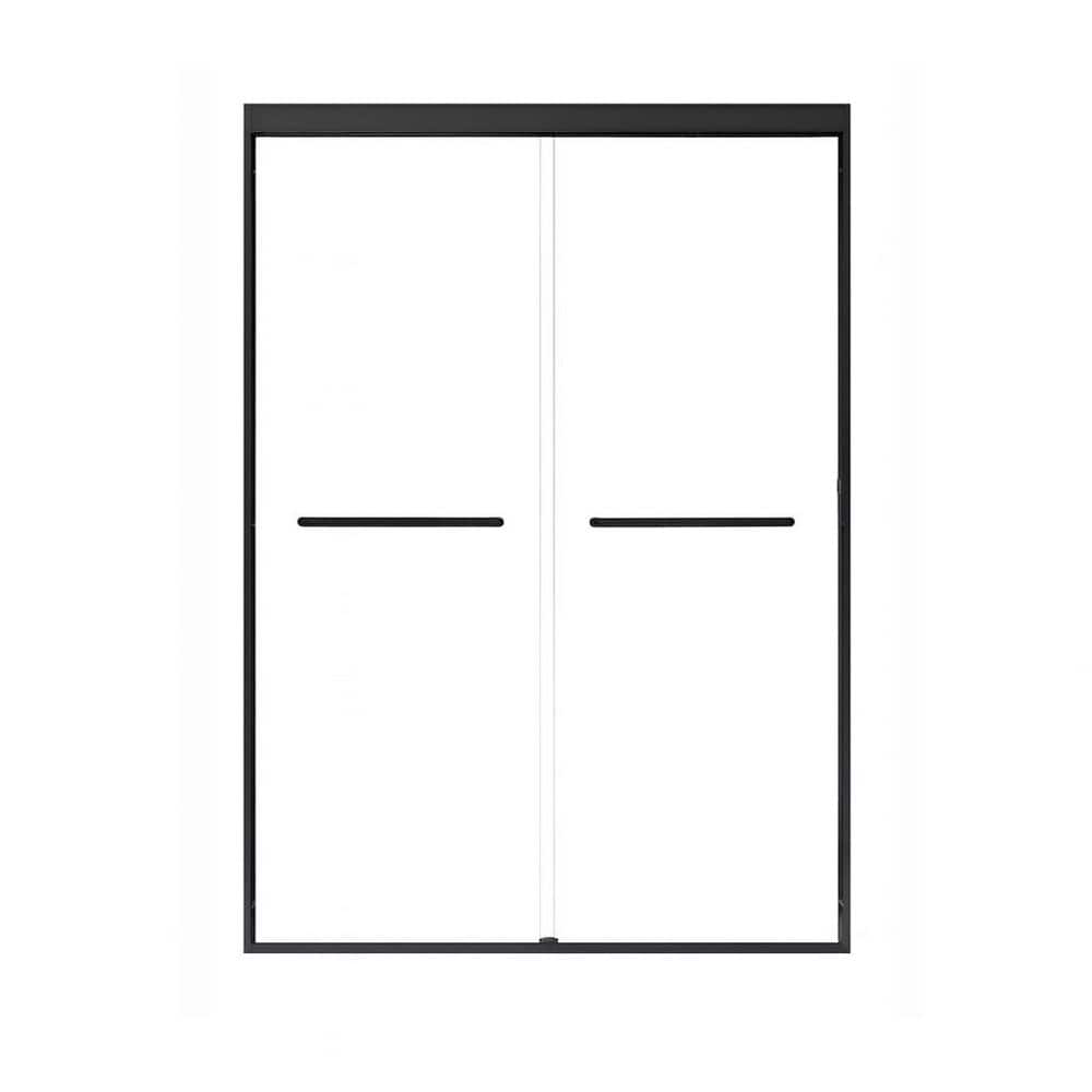 44 in.-48 in. W x 72 in. H Semi-Frameless Double Sliding Shower Door in Matte Black with Tempered Glass and Explosion price history on PriceWatchPro