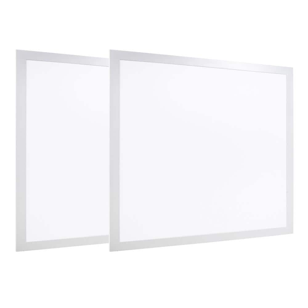 2 ft. x 2 ft. Skylight 40-Watt 4400 Lumens Dimmable Integrated LED Flat Panel Light with 5000K, White (Set of 2) price history on PriceWatchPro