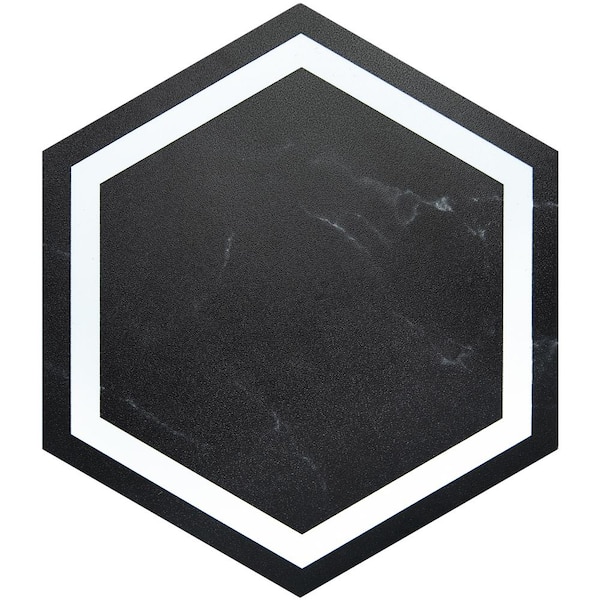 Art3d Black Marble Look 6 mil 10.8 in. x 10.2 in. Water Resistant Peel and Stick Vinyl Tile Flooring (50 sq. ft./Box)